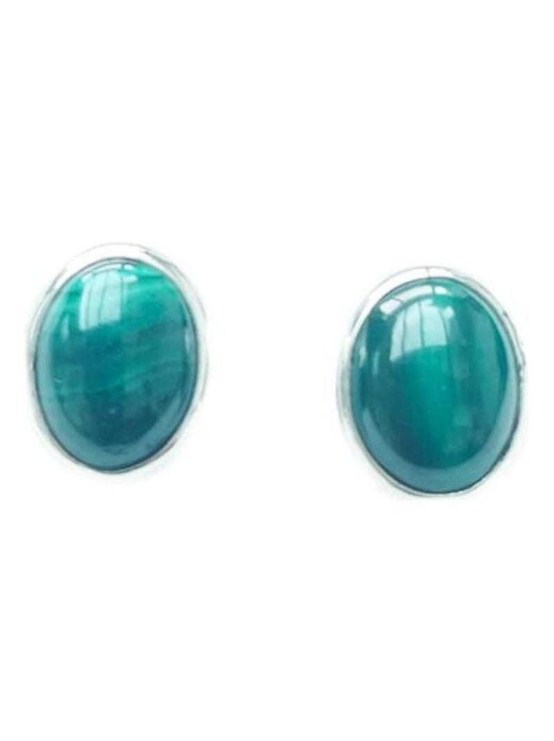 Boucles d'oreille, clou en malachite Vert - Kiabi