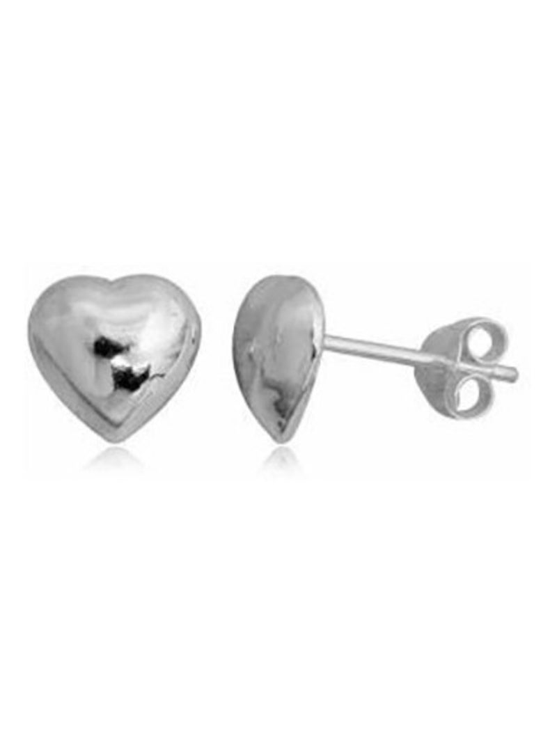 Boucles d'oreille coeur en argent Argenté - Kiabi