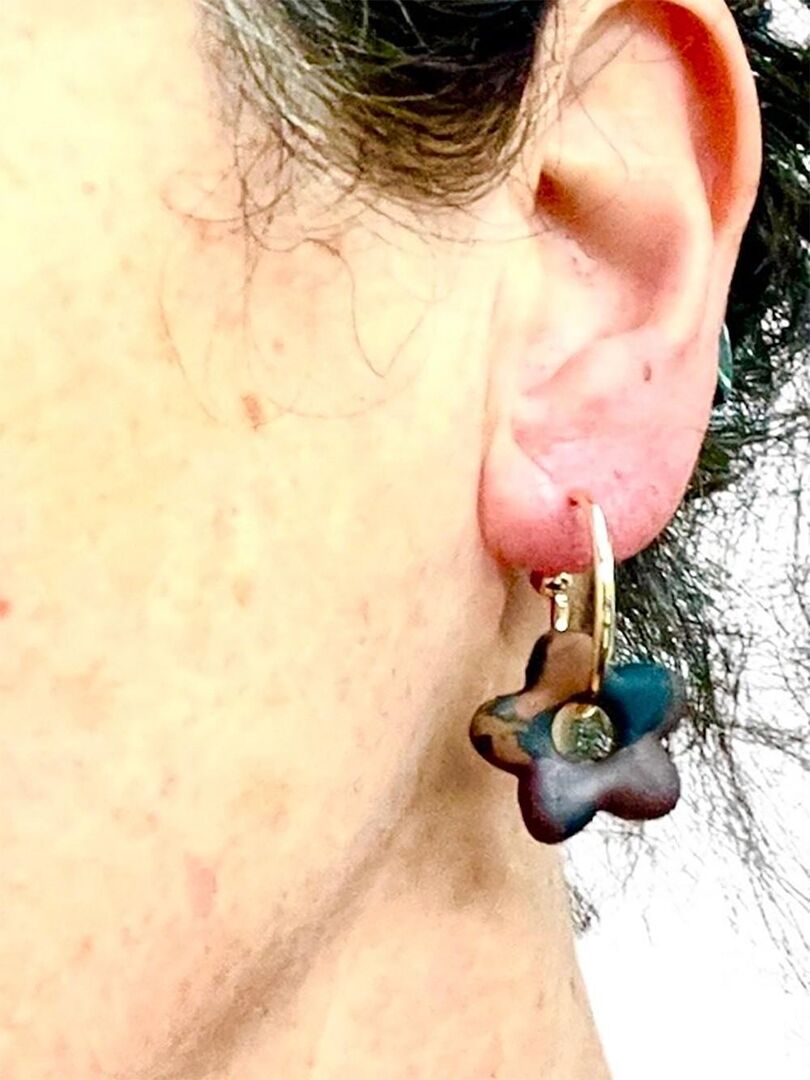 Boucle D'oreille Créoles En Cuir Véritable Marron -légères - Sans Plomb Et Sans Nickel Laiton Bronze Collection 2022