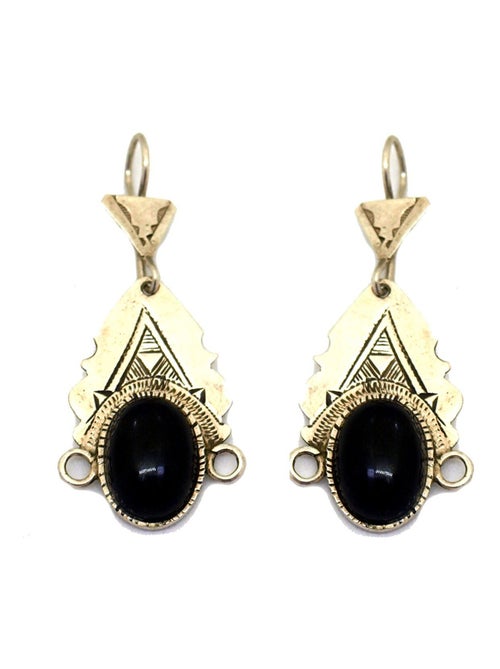 boucles d'oreille déesse touareg noire - Kiabi