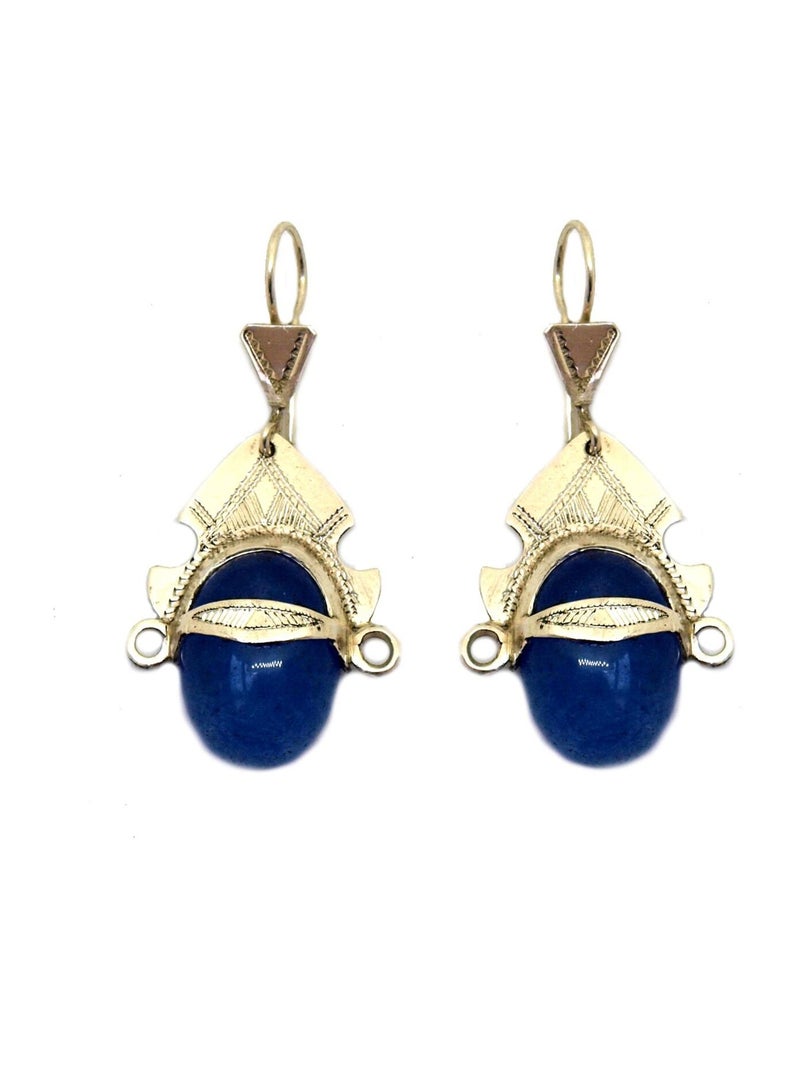 boucles d'oreille touareg agate bleue Argenté - Kiabi