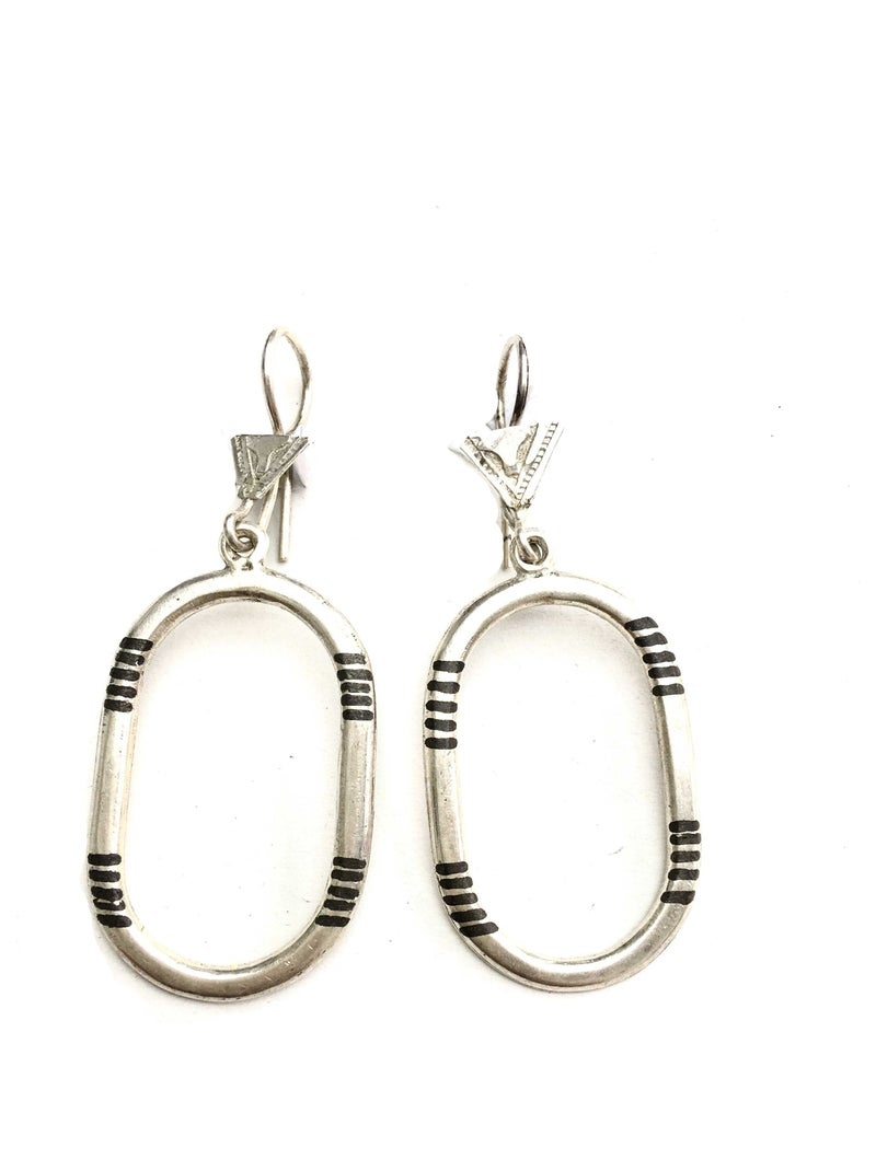Boucles d'oreille touareg en argent ovale Argenté - Kiabi