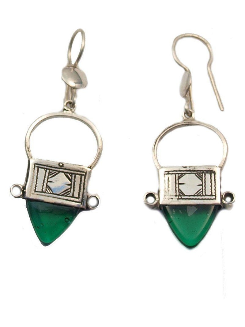 Boucles d'oreille touareg verre vert Vert - Kiabi