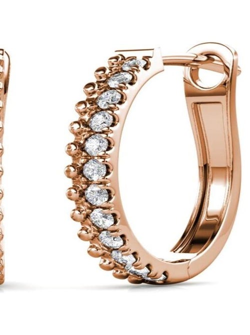 Boucles d'oreilles Aleah - Or Rosé et Cristal - Kiabi