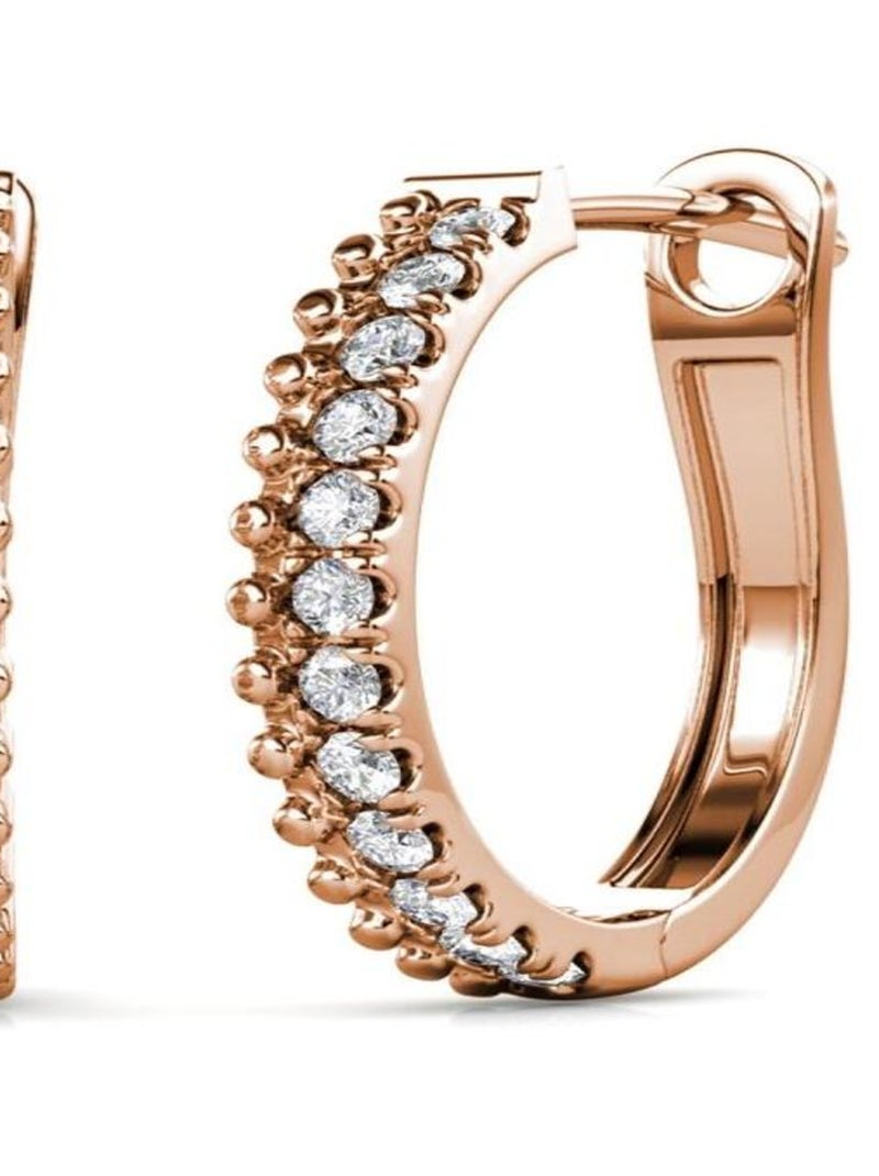Boucles d'oreilles Aleah - Or Rosé et Cristal Transparent - Kiabi