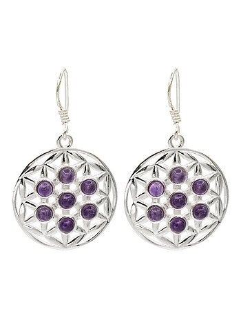 Boucles d'oreilles Améthyste Argent 925