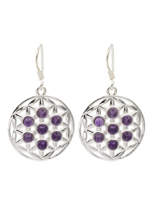 Boucles d'oreilles Améthyste Argent 925 - Kiabi