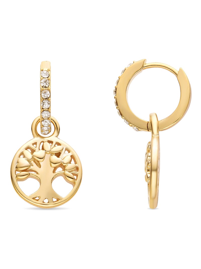 Boucles d'oreilles arbre de vie Luxenter finition or jaune 18 cts Argent - Kiabi