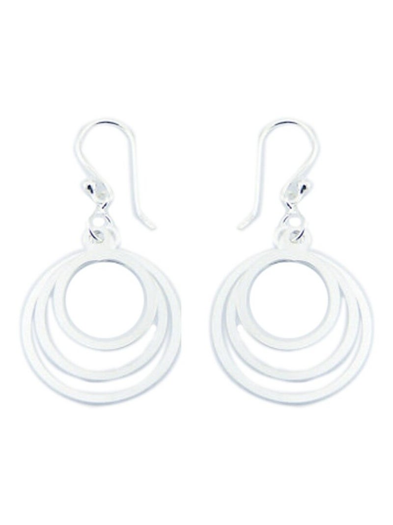 Boucles d'oreilles argent différents cercles Argenté - Kiabi