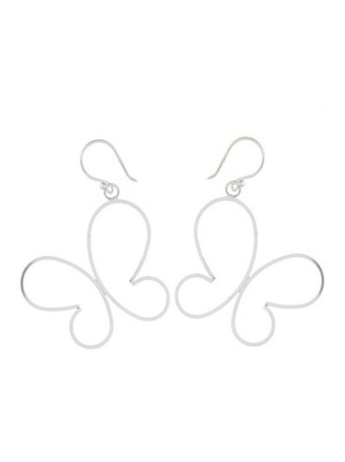 Boucles d'oreilles argent forme papillon - Kiabi