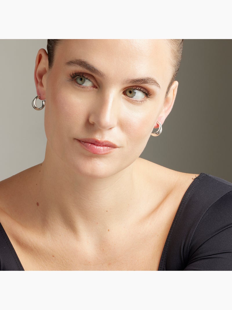 Boucles d'oreilles argentées Luxenter - Abeth Gris - Kiabi