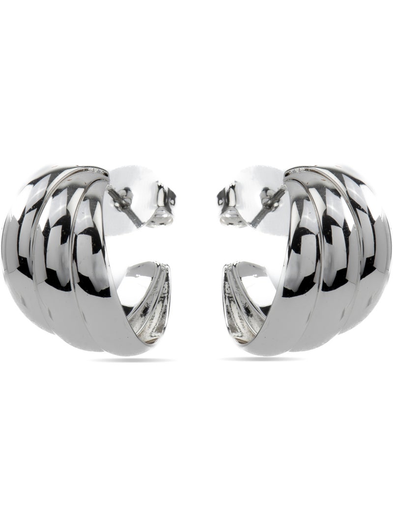 Boucles d'oreilles argentées Luxenter - Abeth Gris - Kiabi