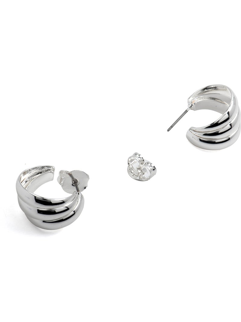 Boucles d'oreilles argentées Luxenter - Abeth Gris - Kiabi