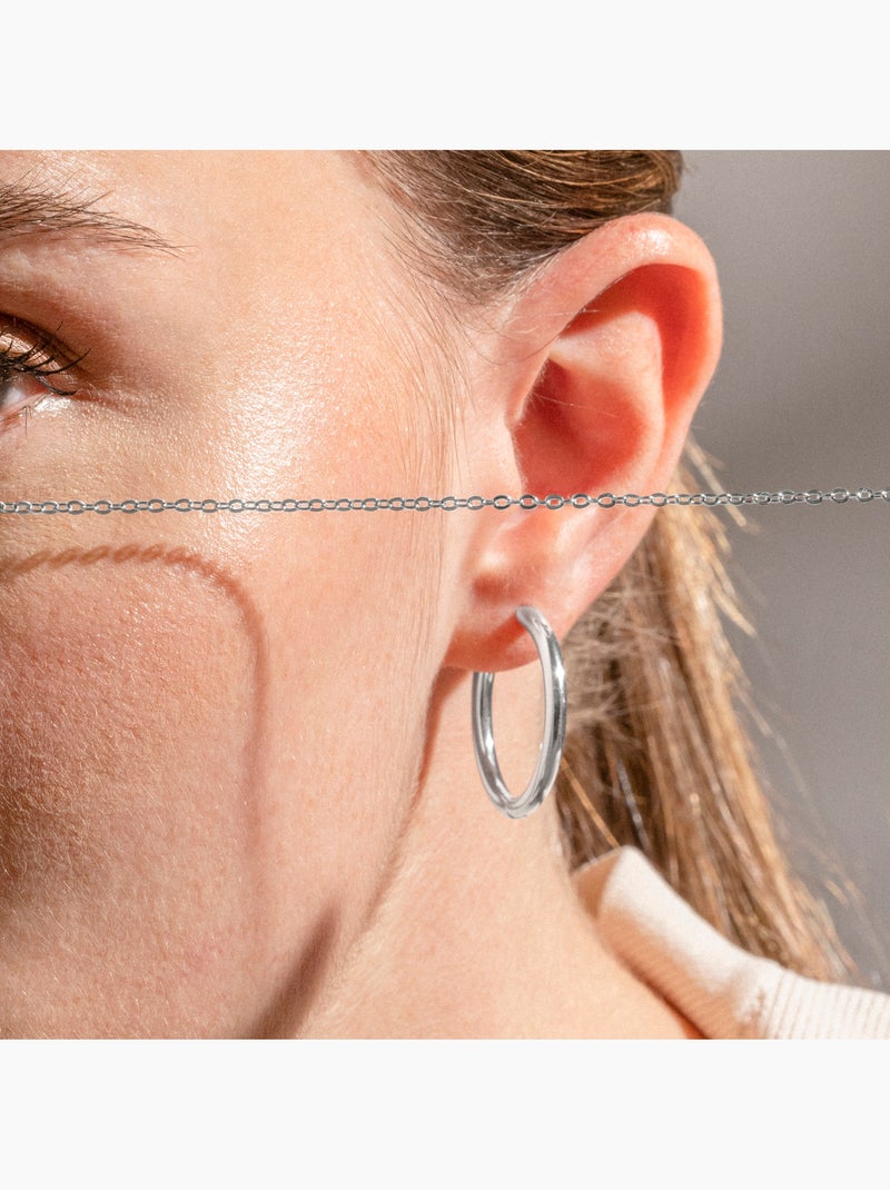 Boucles d'oreilles argentées Luxenter - Basem Gris - Kiabi