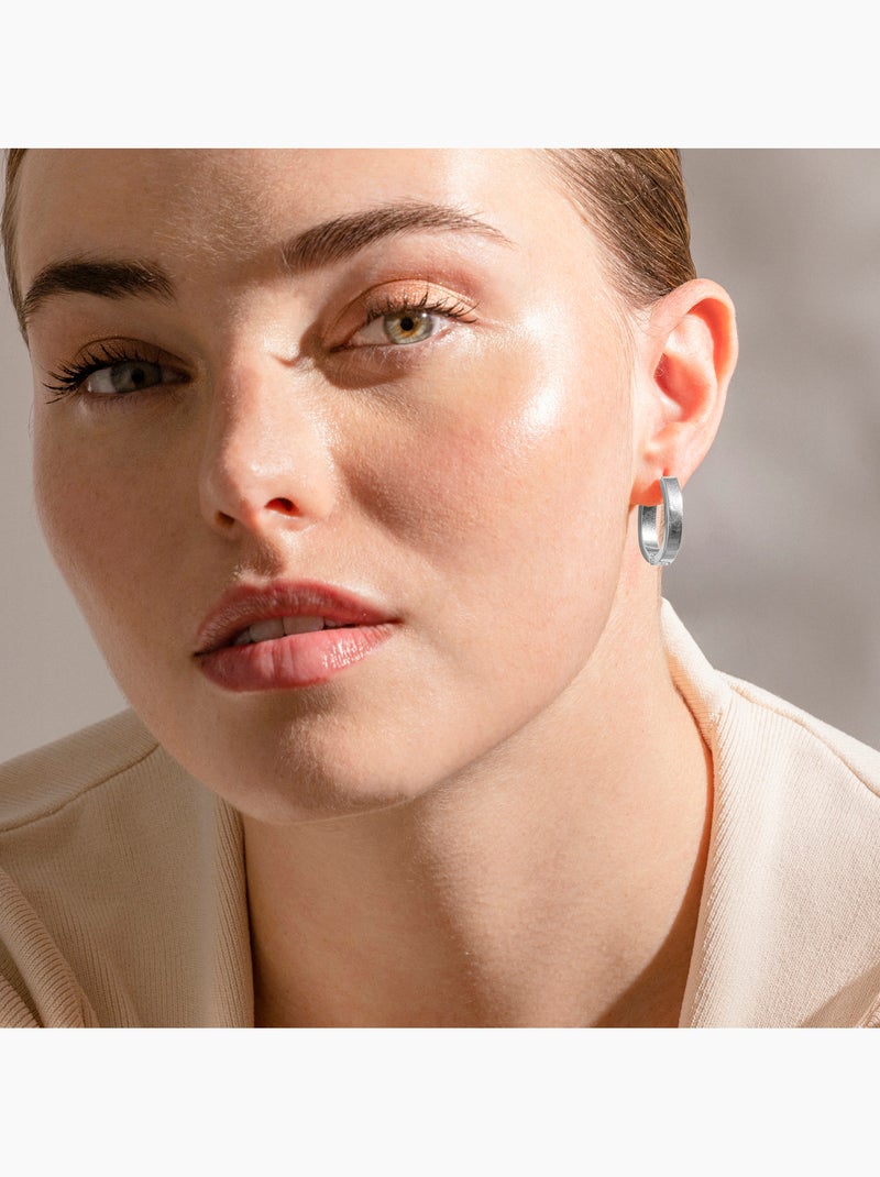 Boucles d'oreilles argentées Luxenter - Firax Gris - Kiabi