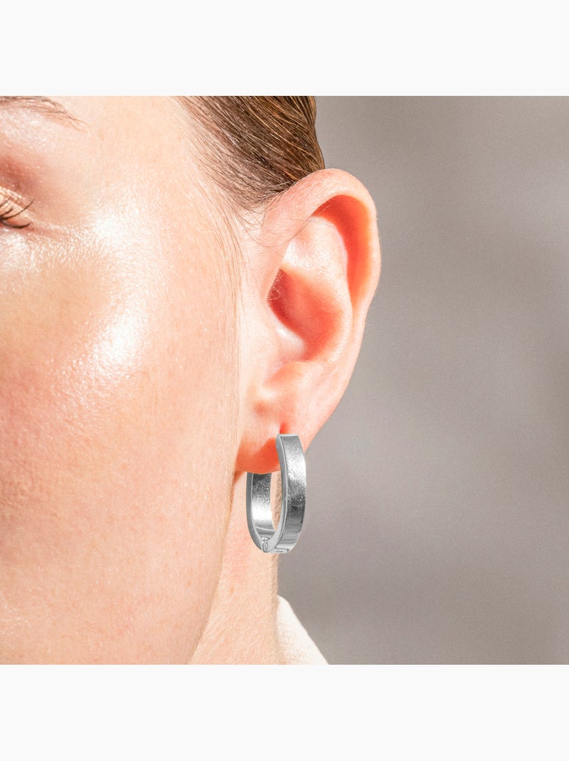 Boucles d'oreilles argentées Luxenter - Firax Gris - Kiabi