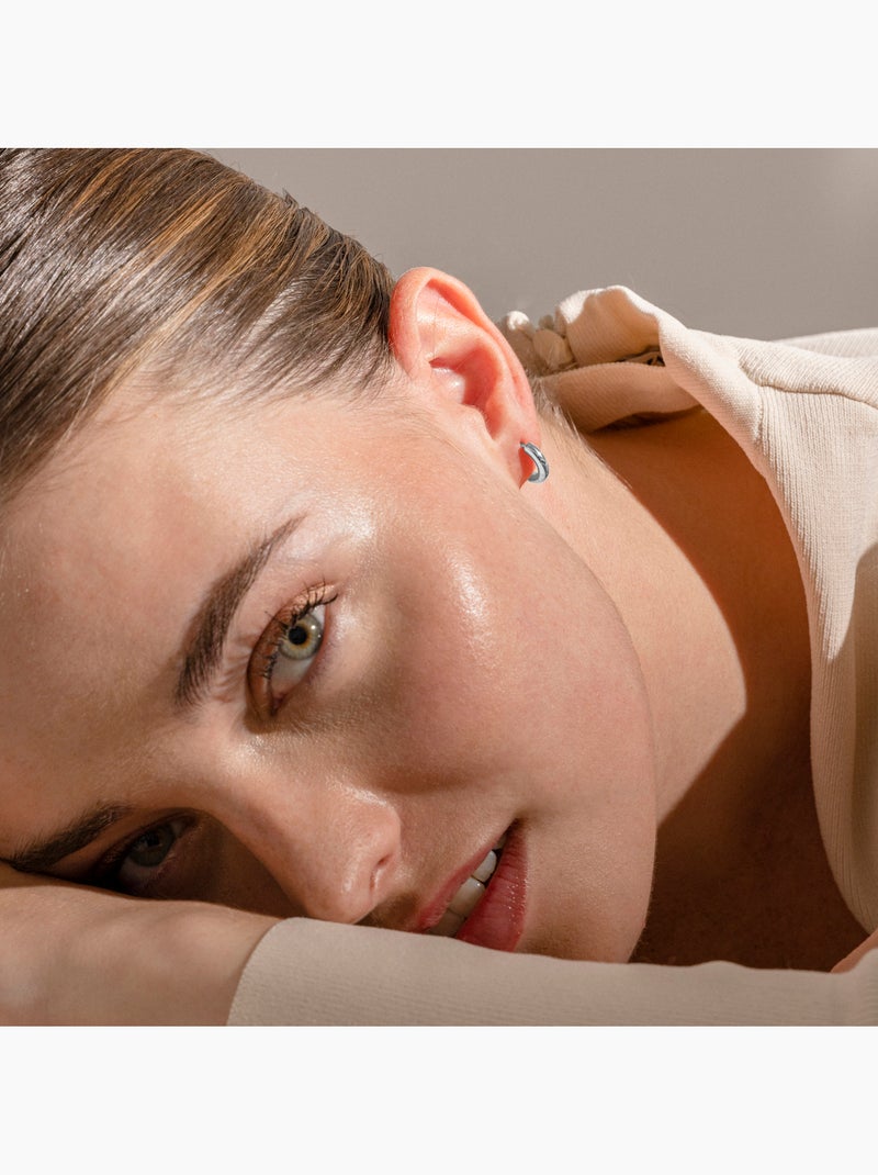 Boucles d'oreilles argentées Luxenter - Helali Gris - Kiabi