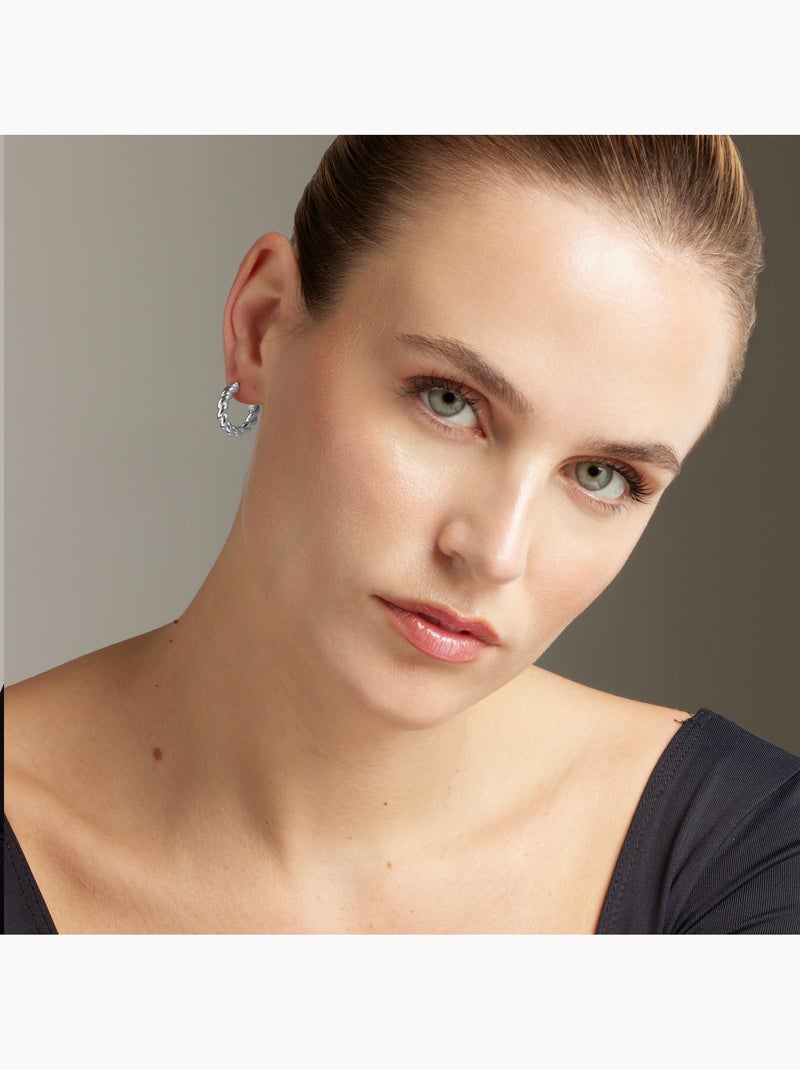 Boucles d'oreilles argentées Luxenter - Tansit Gris - Kiabi