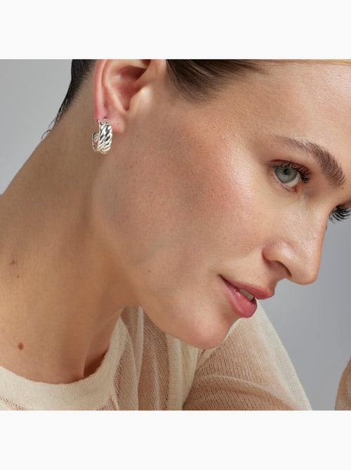 Boucles d'oreilles argentées Luxenter - Thety - Kiabi