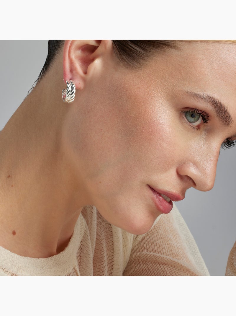 Boucles d'oreilles argentées Luxenter - Thety Gris - Kiabi