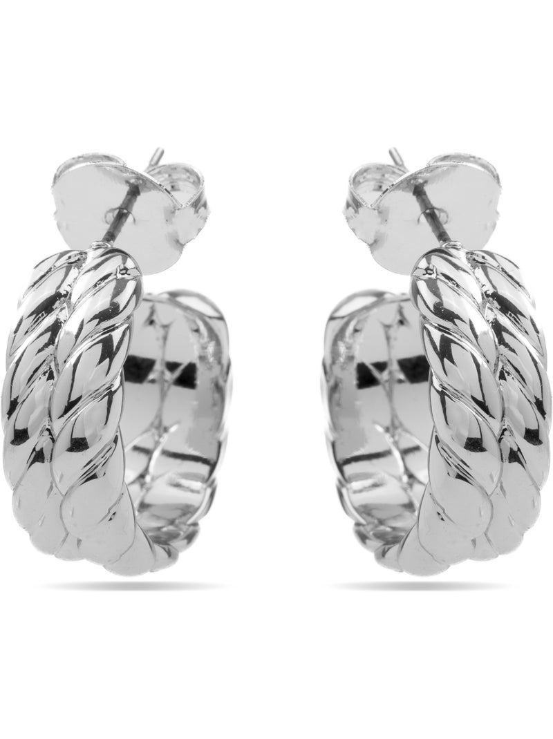 Boucles d'oreilles argentées Luxenter - Thety Gris - Kiabi