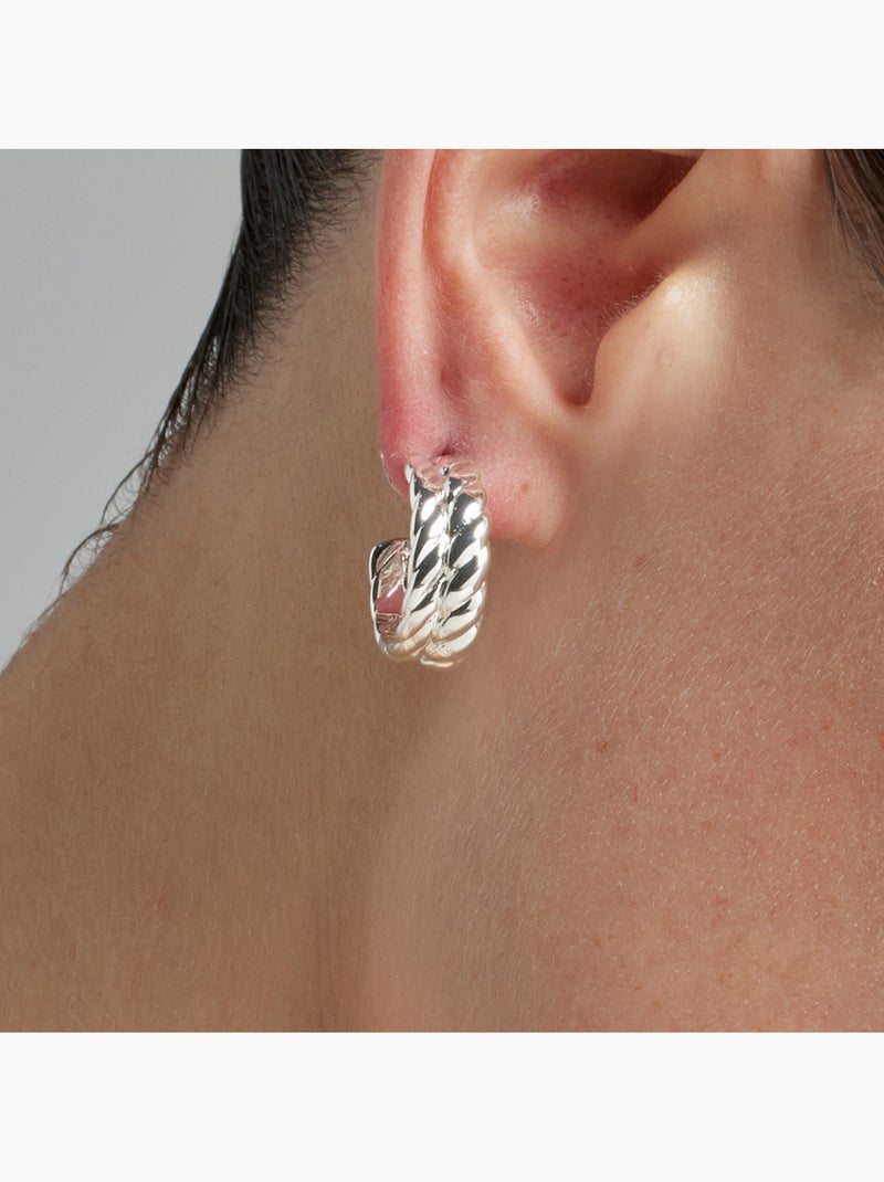 Boucles d'oreilles argentées Luxenter - Thety Gris - Kiabi