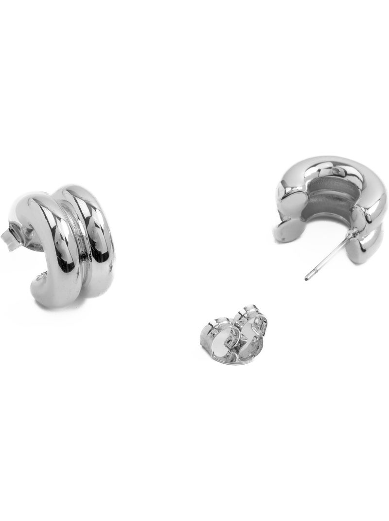 Boucles d'oreilles argentées Luxenter - Zakev Gris - Kiabi