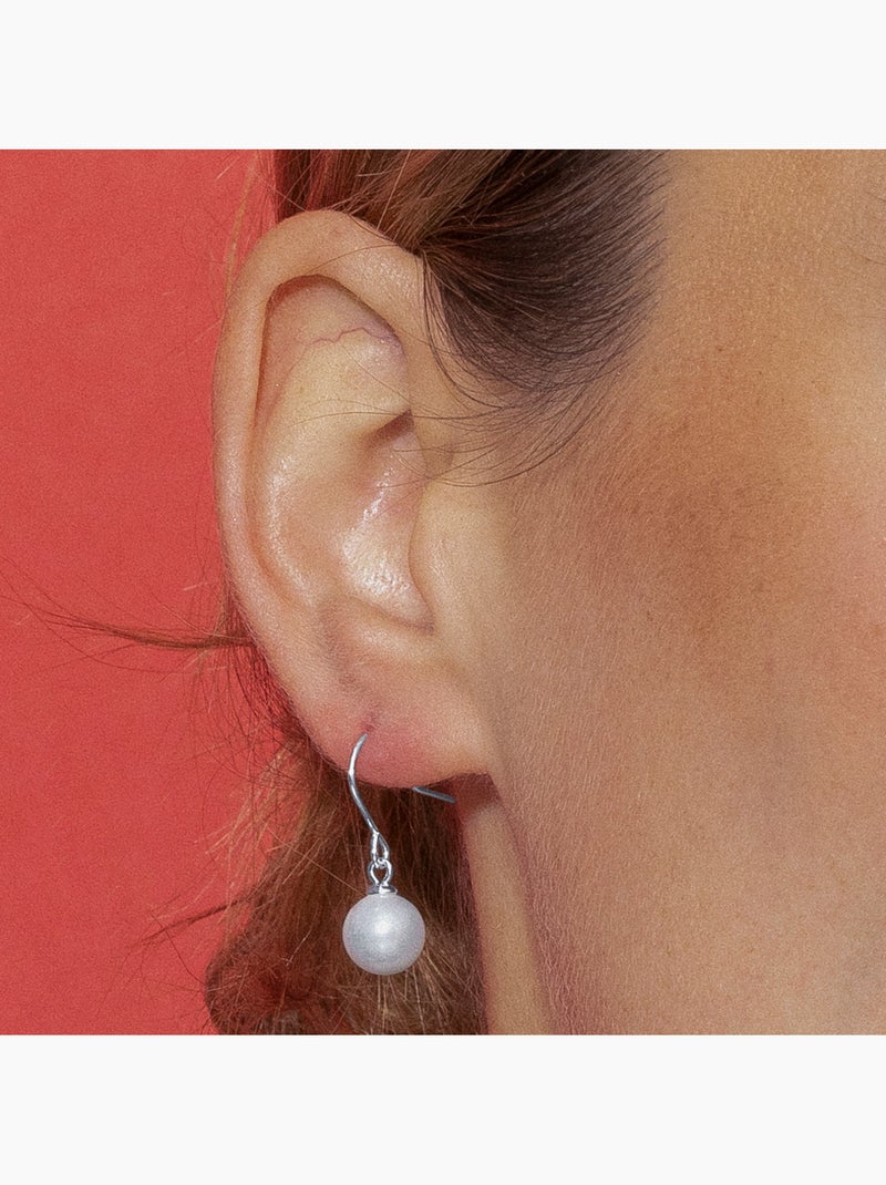 Boucles d'oreilles argentées Luxenter Darana Blanc - Kiabi