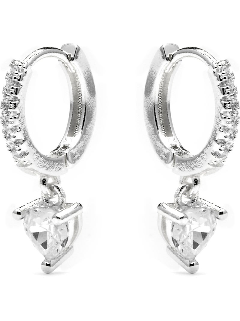 Boucles d'oreilles argentées Luxenter Drasa Blanc - Kiabi