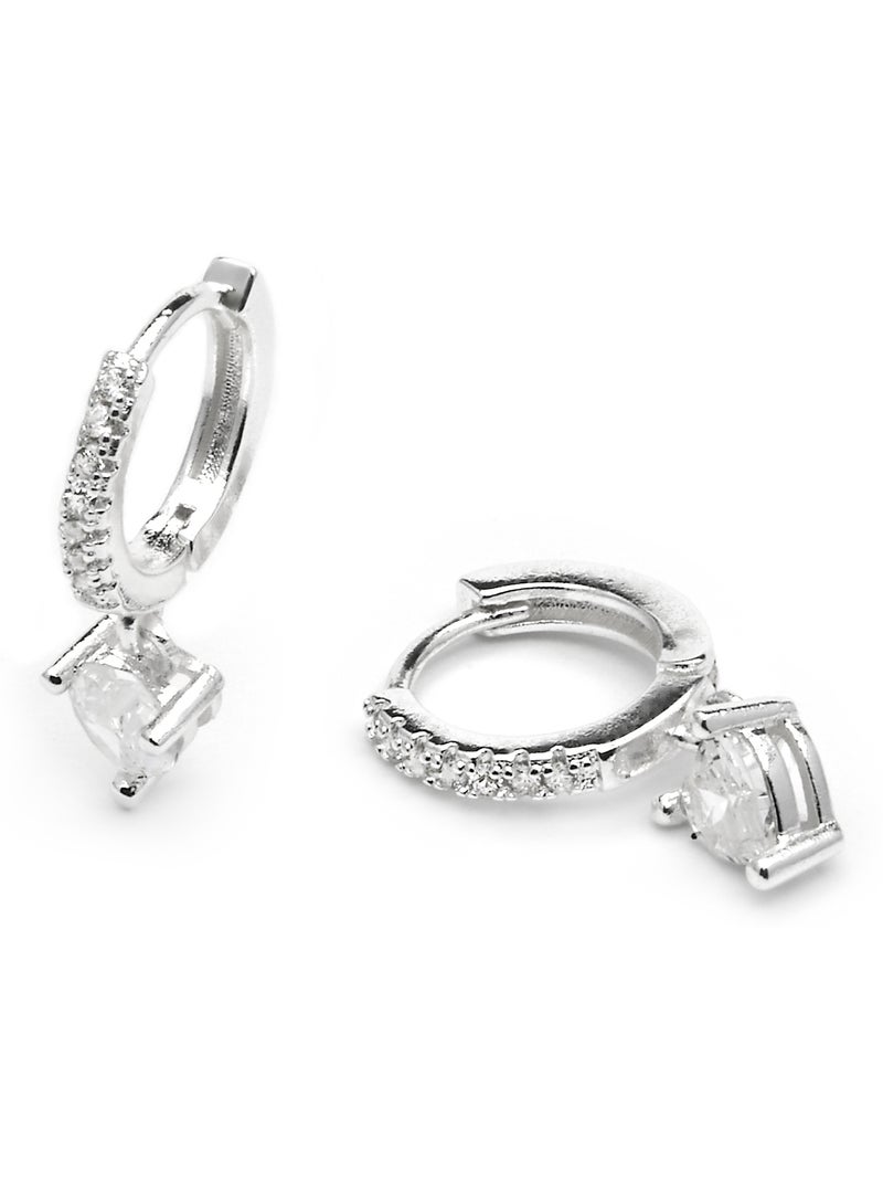 Boucles d'oreilles argentées Luxenter Drasa Blanc - Kiabi