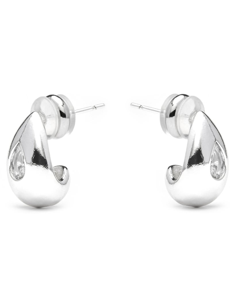 Boucles d'oreilles argentées Luxenter Garai Blanc - Kiabi