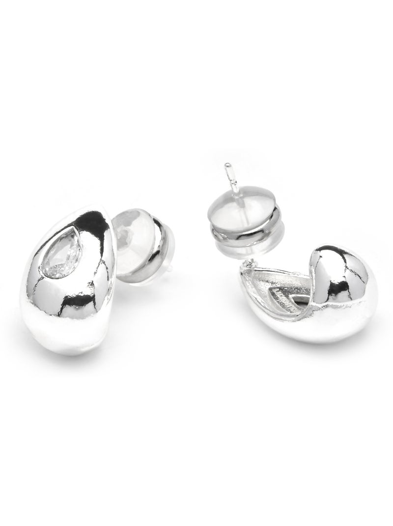Boucles d'oreilles argentées Luxenter Garai Blanc - Kiabi
