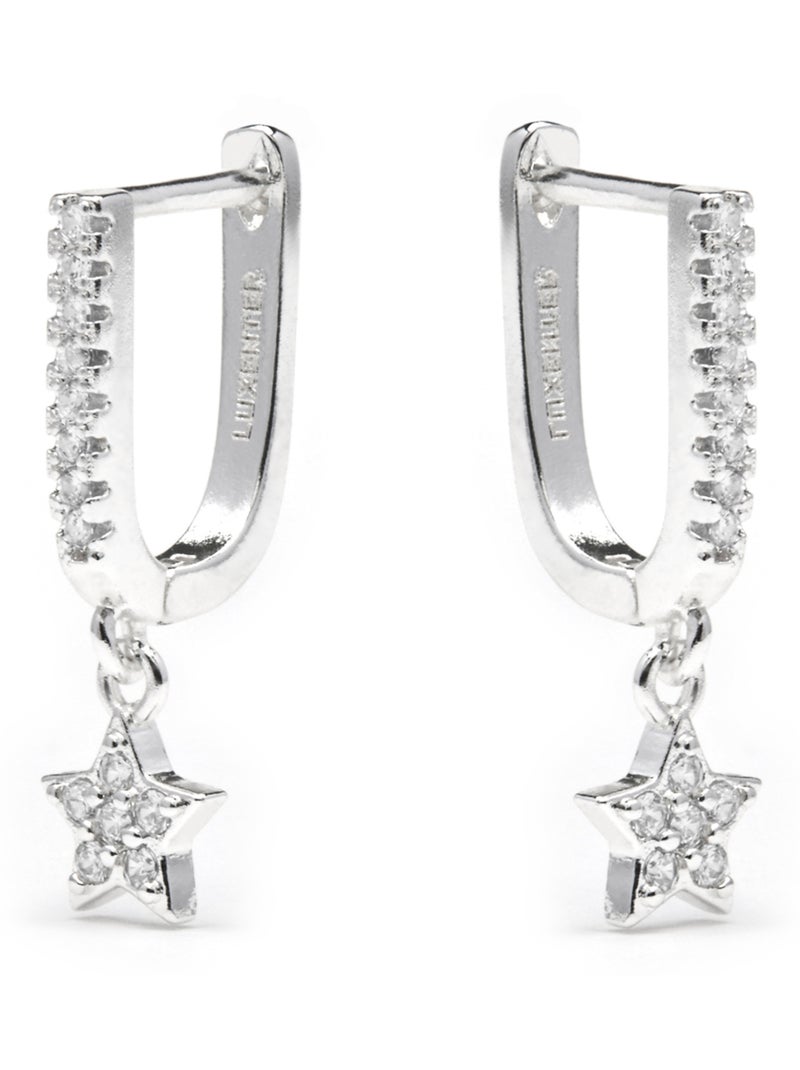 Boucles d'oreilles argentées Luxenter Sasai Blanc - Kiabi