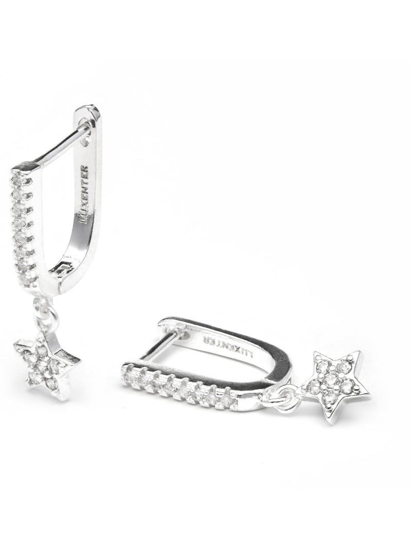 Boucles d'oreilles argentées Luxenter Sasai Blanc - Kiabi