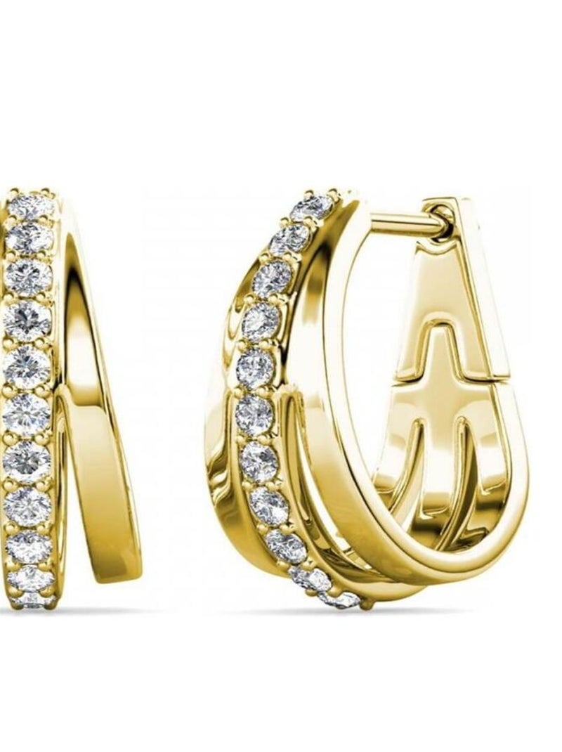 Boucles d'oreilles Aurielle Hoop - Doré et Cristal Doré/or - Kiabi