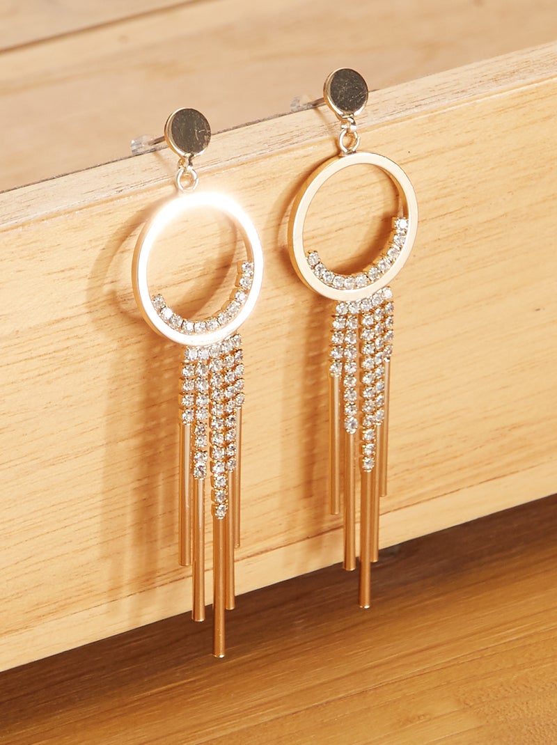 Boucles d'oreilles avec strass Doré - Kiabi