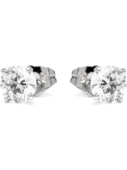 Boucles d'oreilles avec zircons en finition argentée - Verak - Kiabi