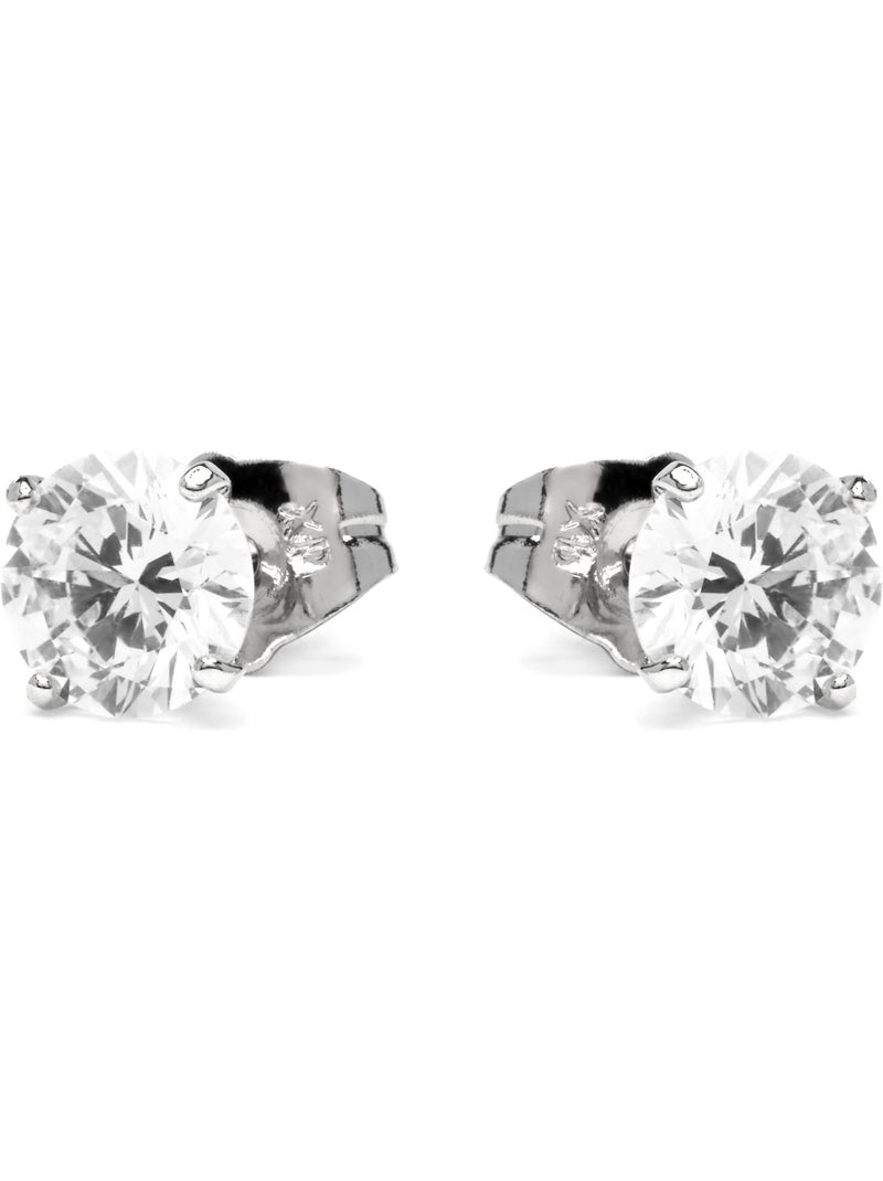 Boucles d'oreilles avec zircons en finition argentée - Verak Argent - Kiabi