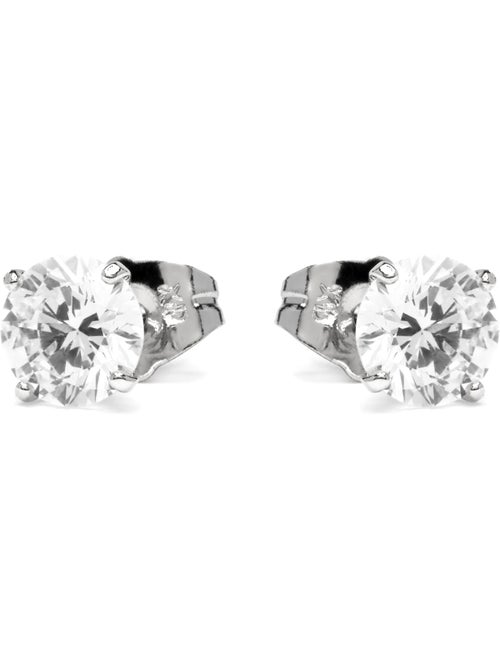 Boucles d'oreilles avec zircons en finition argentée - Verak - Kiabi