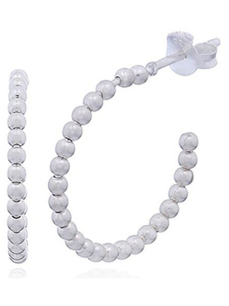 Boucles d'oreilles balinaise perle en argent Argenté - Kiabi