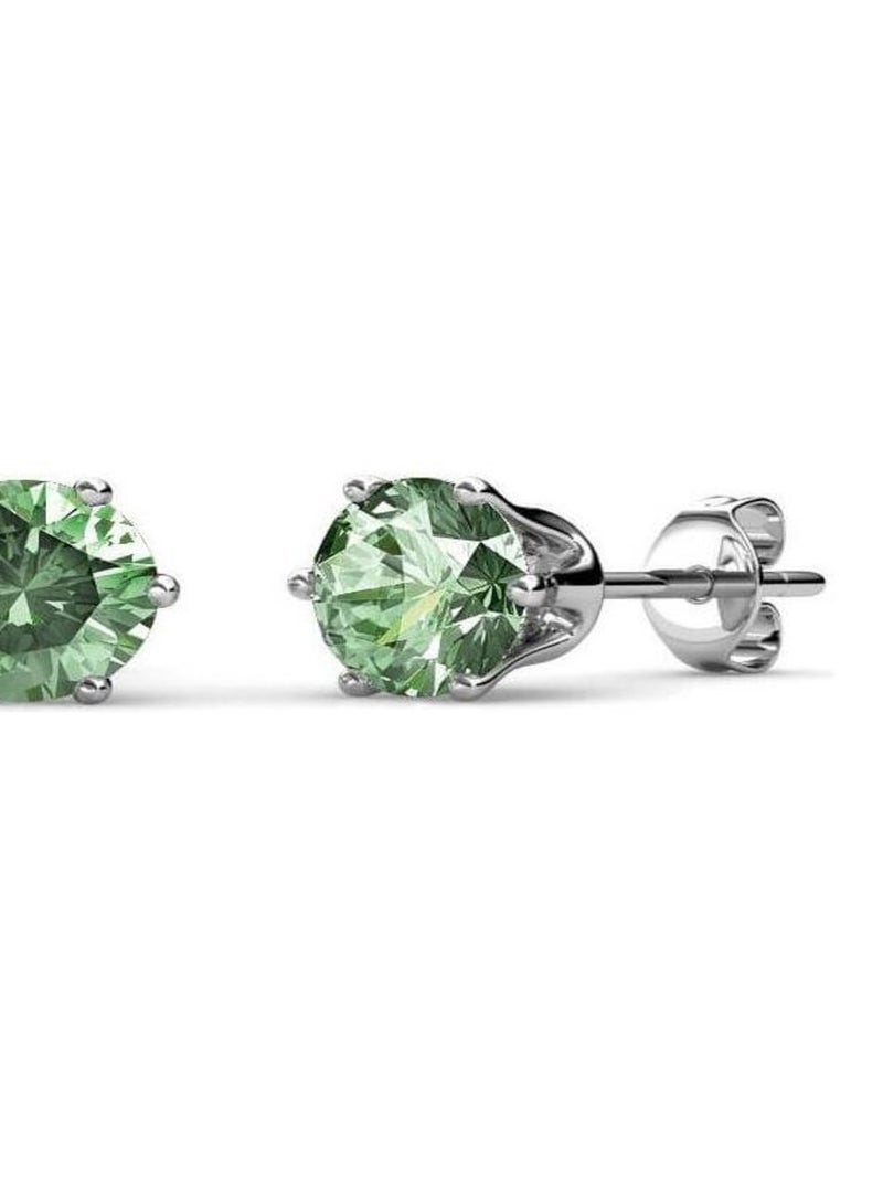 Boucles d'oreilles Birth Stone Aout - Argenté et Vert clair Vert clair - Kiabi