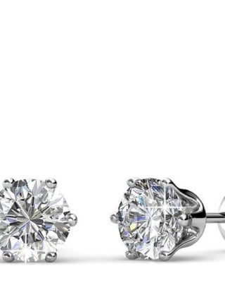 Boucles d'oreilles Birth Stone Avril - Argenté et Cristal