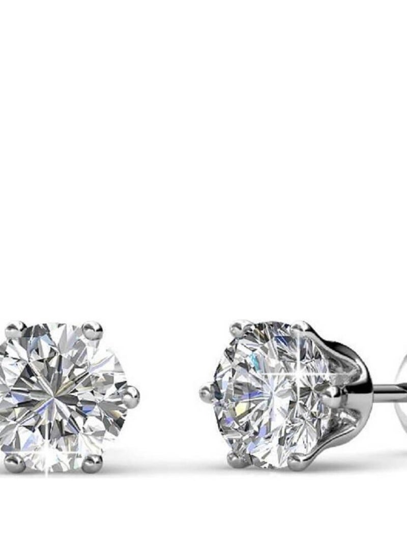 Boucles d'oreilles Birth Stone Avril - Argenté et Cristal Argent - Kiabi
