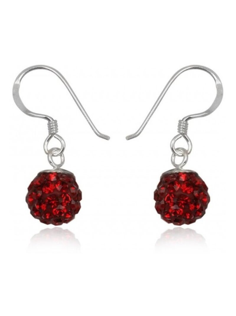 Boucles d'oreilles, boule 0,8cm - rouge foncé Argenté - Kiabi