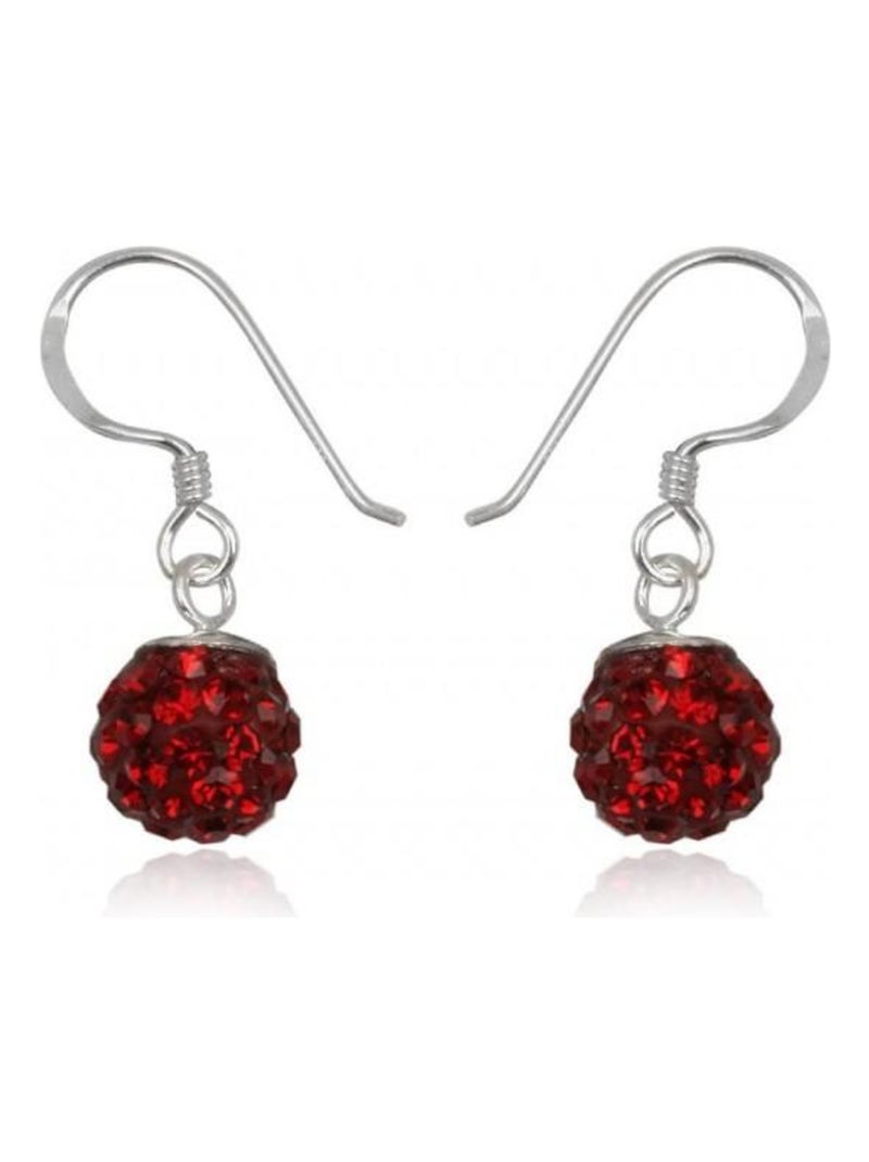 Boucles d'oreilles, boule 0,8cm, Bijoucolor Rouge - Kiabi