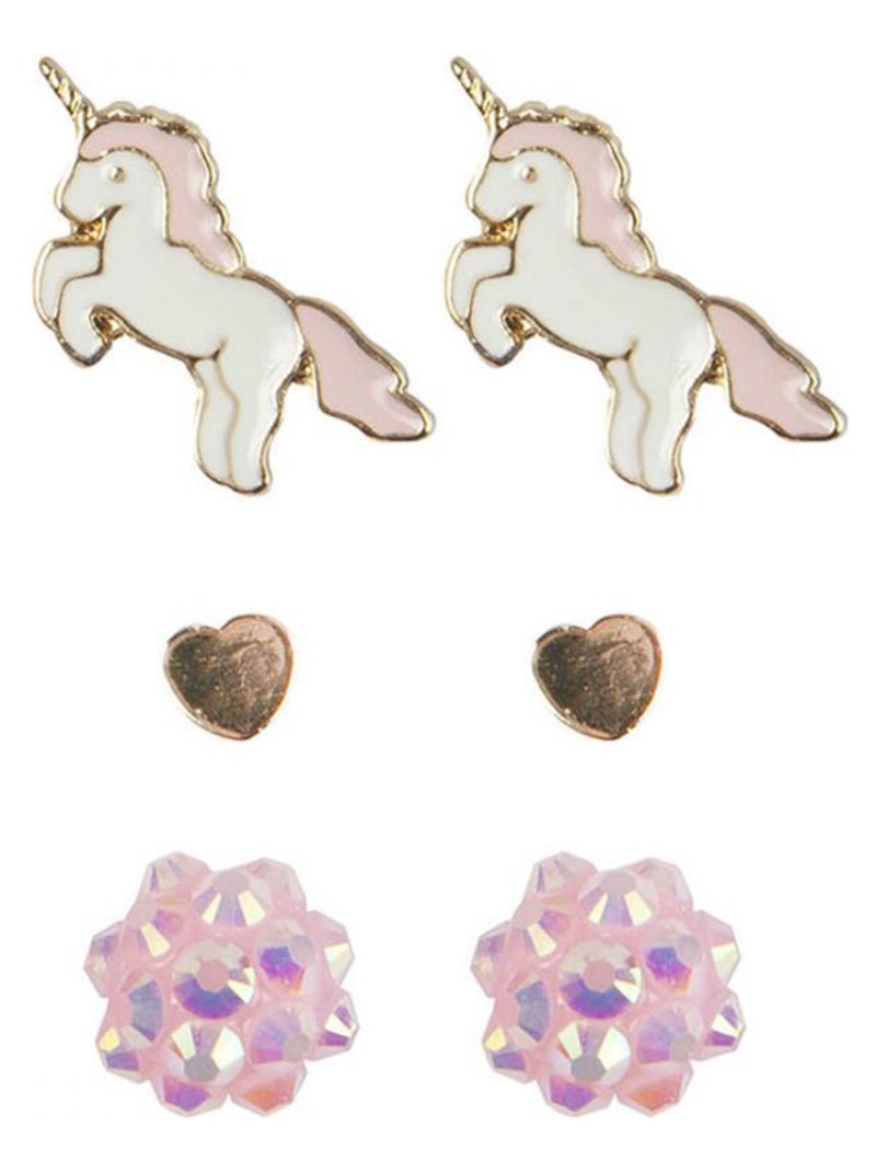 Boucles d'oreilles Boutique Unicorn Studded, 3 paires N/A - Kiabi