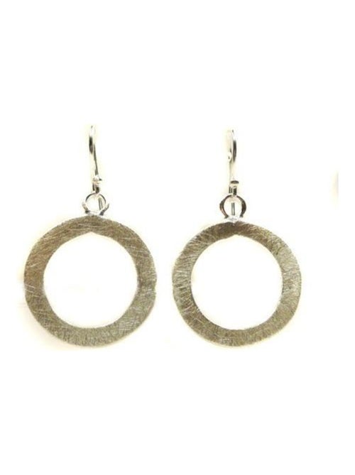 Boucles d'oreilles cercle en argent brossé, Bijoucolor - Kiabi