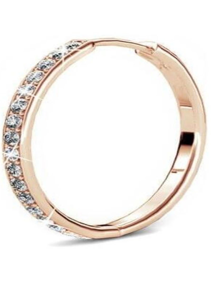 Boucles d'oreilles Chic - Or Rosé et Cristal Transparent - Kiabi