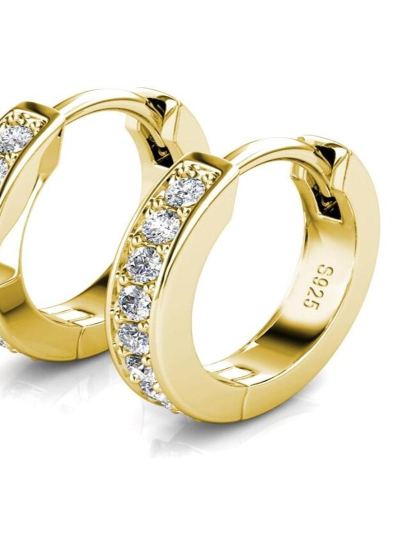 Boucles d'oreilles Circle Hoop - Doré et Cristal Doré/or - Kiabi