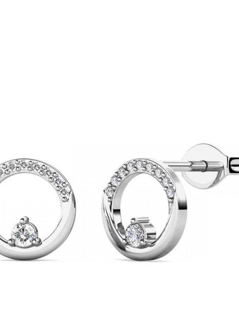Boucles d'oreilles Clarine - Argenté et Cristal Argent - Kiabi